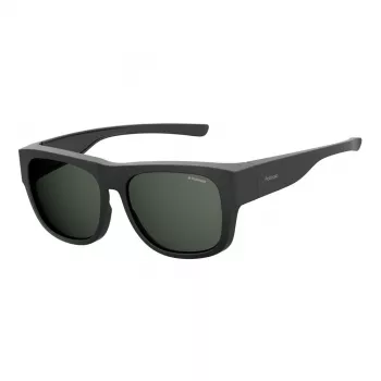 POLAROID ANCILLARIES PLD9010S003 Unisex stačiakampiai akiniai nuo saulės - juodi/pilki - poliarizuoti UV400