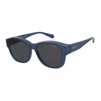 Polaroid Ancillaries PLD9019SPJP Unisex Square Sunglasses - Polarized Grey Lens Black Frame