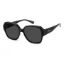 Polaroid Ancillaries PLD9021S807 Unisex Rectangular Sunglasses - Black Frame, Grey Polarized Lenses