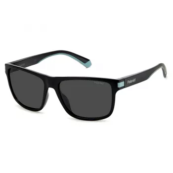 Polaroid Men's PLD2123S08A Square Sunglasses - Black Frame Grey Polarized Lens