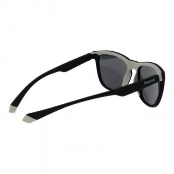 Polaroid PLD2133S08AM9 Unisex stačiakampiai akiniai nuo saulės - juodas rėmelis, pilki poliarizuoti lęšiai 56mm