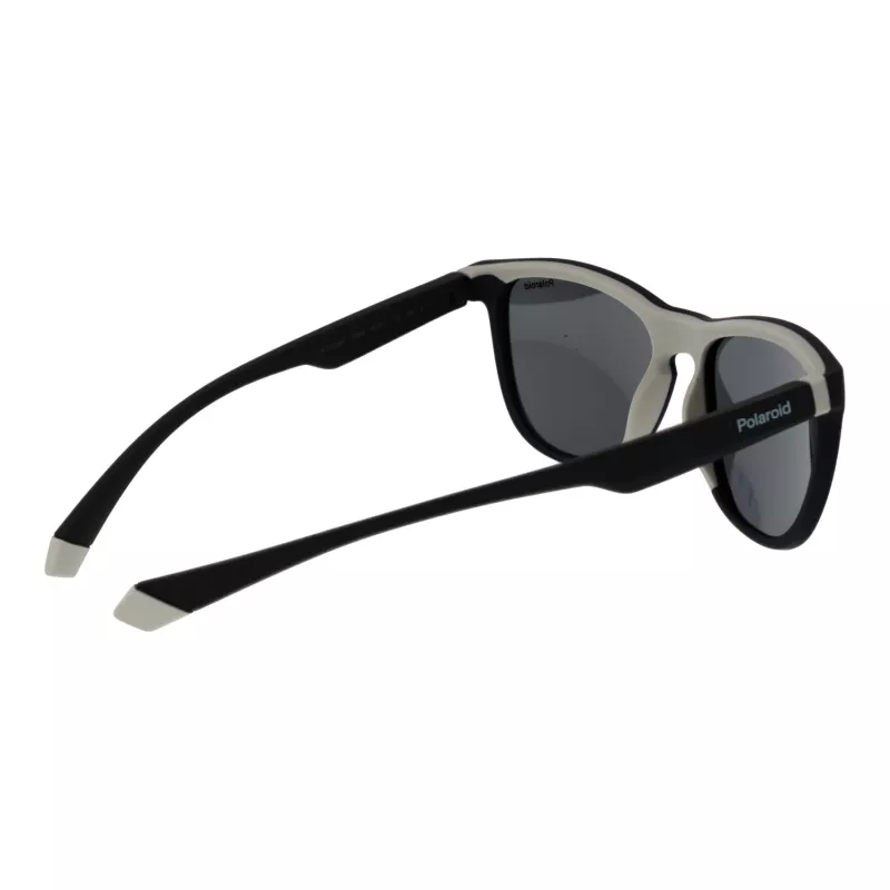 Polaroid PLD2133S08AM9 Unisex stačiakampiai akiniai nuo saulės - juodas rėmelis, pilki poliarizuoti lęšiai 56mm