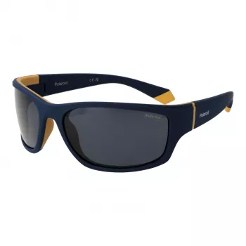 Polaroid PLD2135S642FN Vyriški stačiakampiai akiniai nuo saulės - Juodas rėmelis, pilki poliarizuoti lęšiai 65 mm