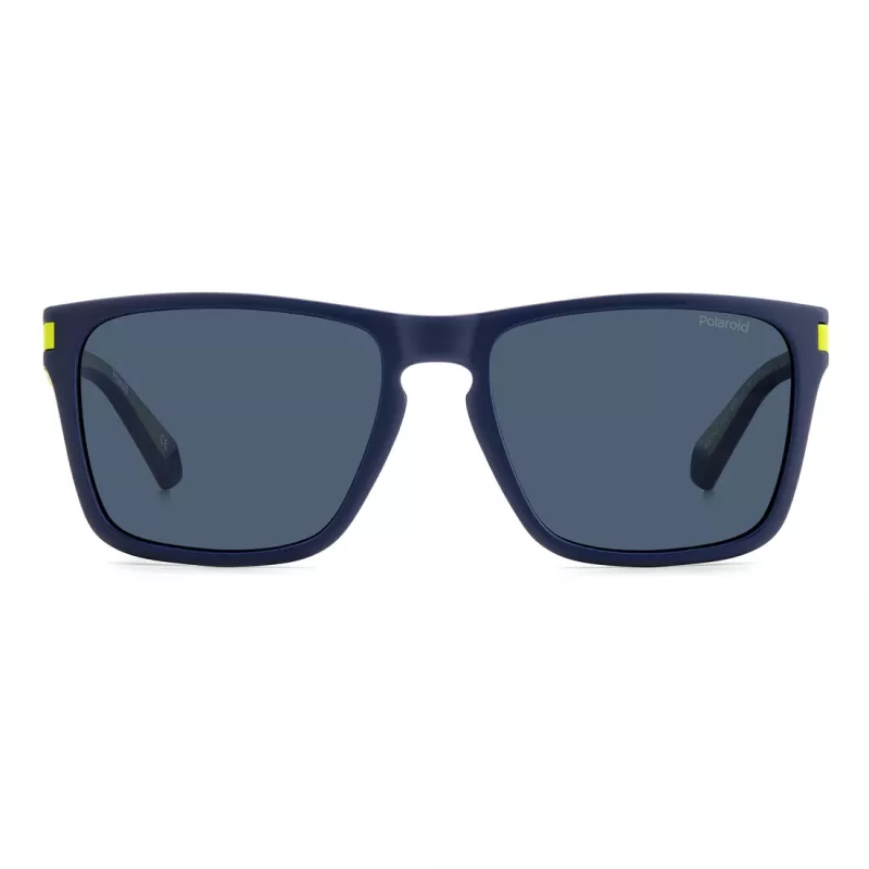 Polaroid PLD2139SFLL Unisex stačiakampiai akiniai nuo saulės - juodas rėmelis, pilki lęšiai, 56 mm