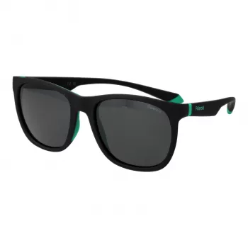 POLAROID PLD2140S543OL Unisex kvadratiniai akiniai nuo saulės - Havana acetato rėmelis, žali poliarizuoti polikarbonato lęšiai, UV400 apsauga