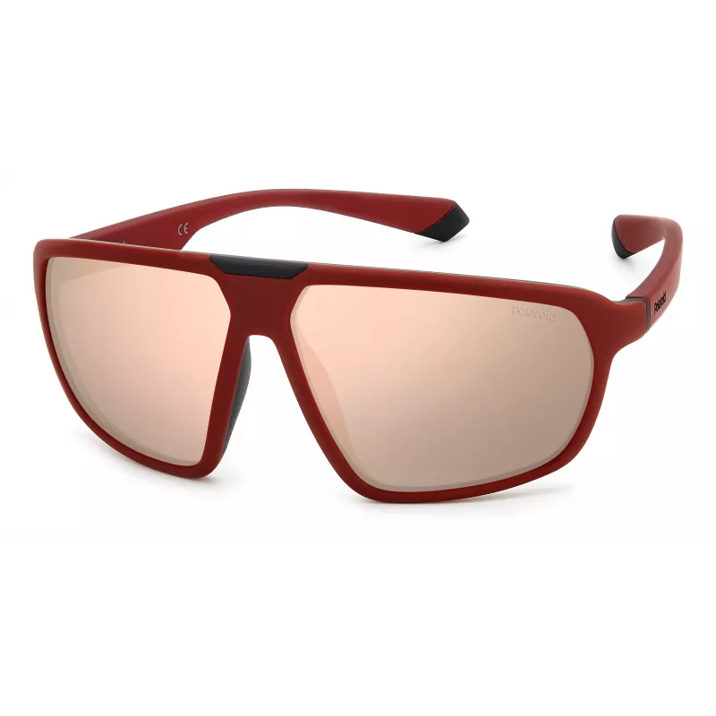 POLAROID PLD2142ST9H Unisex stačiakampiai akiniai nuo saulės Havana acetato rėmeliu, rudi poliarizuoti lęšiai UV400