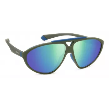POLAROID PLD2151/S Unisex akiniai nuo saulės Havana rėmelis Žali poliarizuoti lęšiai 62mm