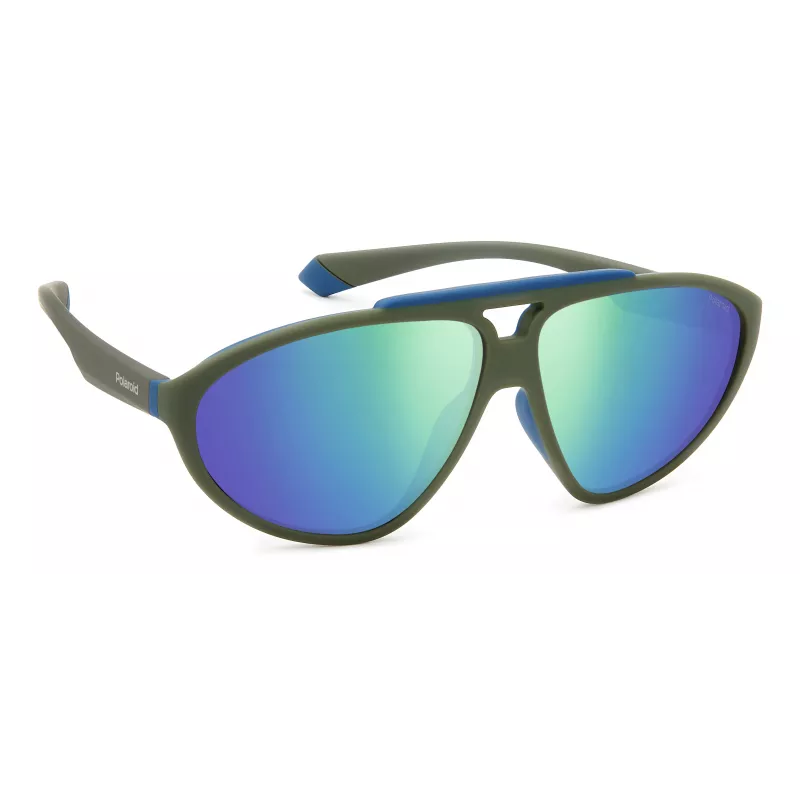 POLAROID PLD2151/S Unisex akiniai nuo saulės Havana rėmelis Žali poliarizuoti lęšiai 62mm