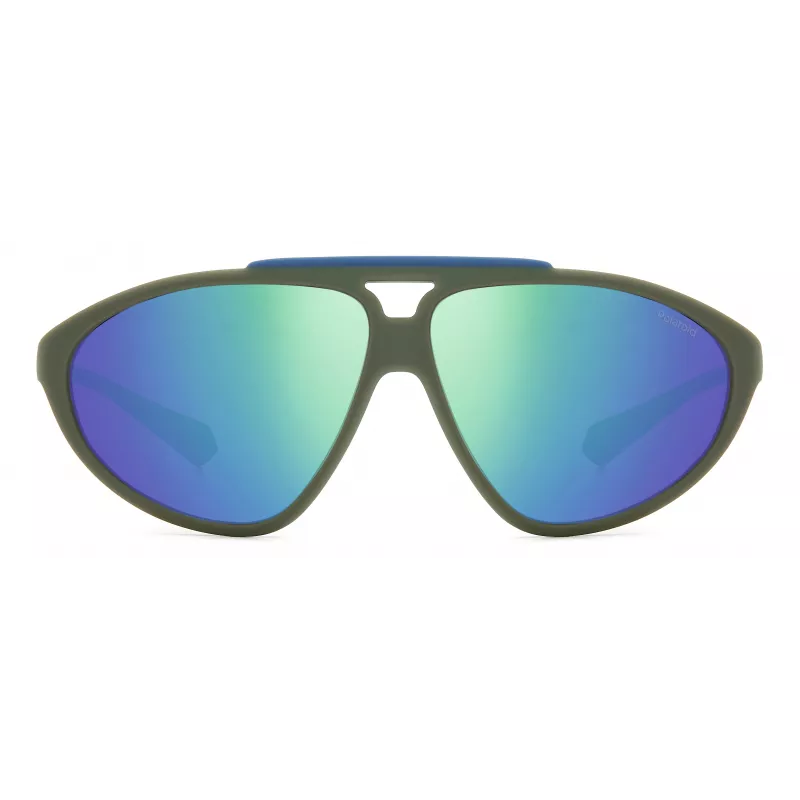 POLAROID PLD2151/S Unisex akiniai nuo saulės Havana rėmelis Žali poliarizuoti lęšiai 62mm