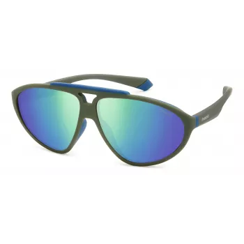 POLAROID PLD2151/S Unisex akiniai nuo saulės Havana rėmelis Žali poliarizuoti lęšiai 62mm