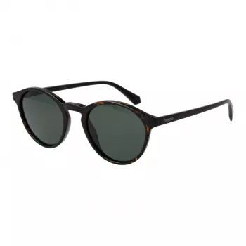 Polaroid PLD4153S50086 Vyriški kvadratiniai Havana acetatiniai akiniai nuo saulės su pilkais poliarizuotais lęšiais