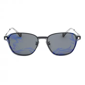 POLAROID PLD6119GCSKJ1 Unisex Rectangular Sunglasses - Grey Polarized Lenses, Black Frame, 53mm