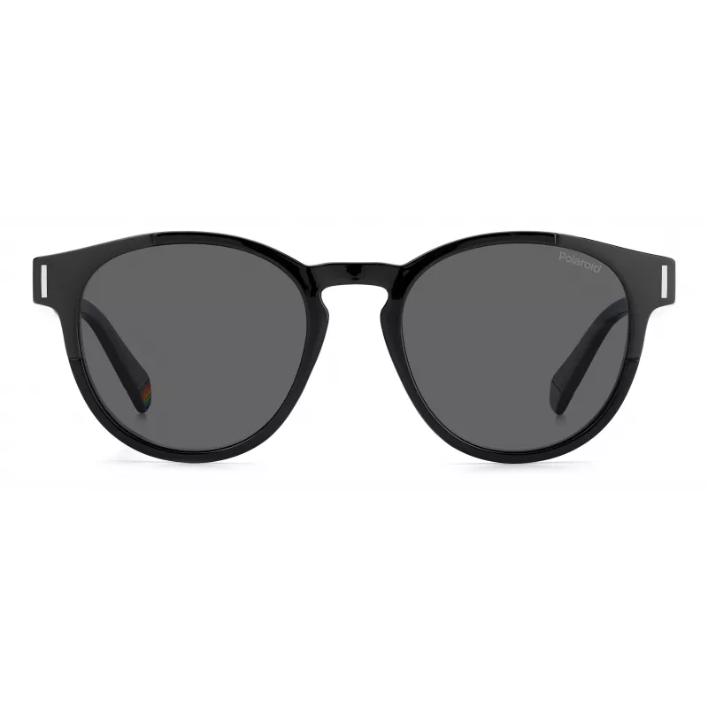 Polaroid PLD6175S807M9 Unisex stačiakampiai akiniai nuo saulės – juodas rėmelis, pilki poliarizuoti lęšiai, 51 mm
