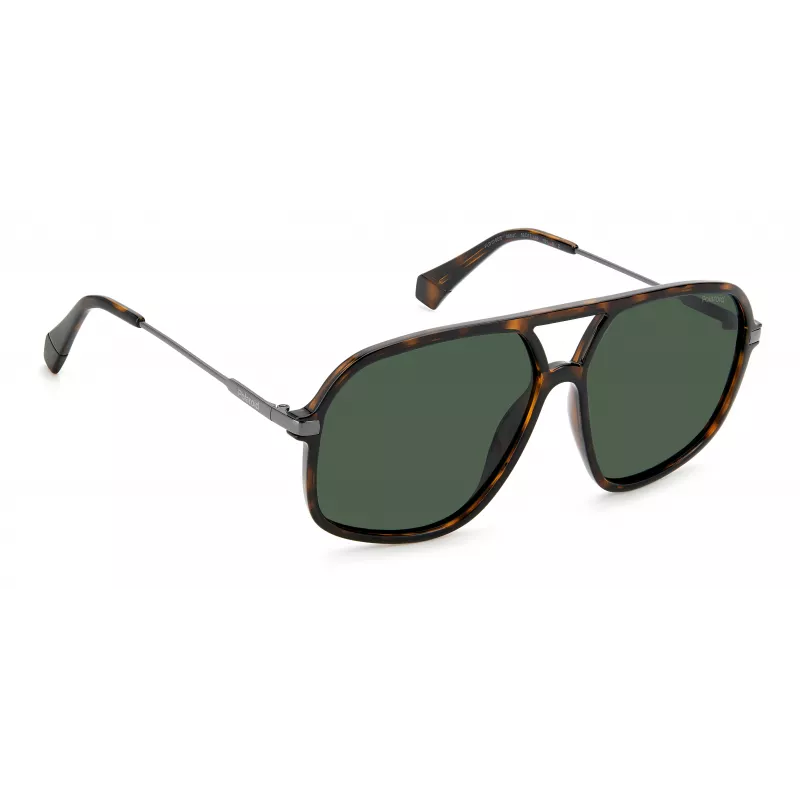 Polaroid PLD6182/S Unisex akiniai nuo saulės - Havana vėžlio kiauto spalvos rėmelis, rudi poliarizuoti lęšiai, 59 mm