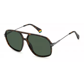 Polaroid PLD6182/S Unisex akiniai nuo saulės - Havana vėžlio kiauto spalvos rėmelis, rudi poliarizuoti lęšiai, 59 mm