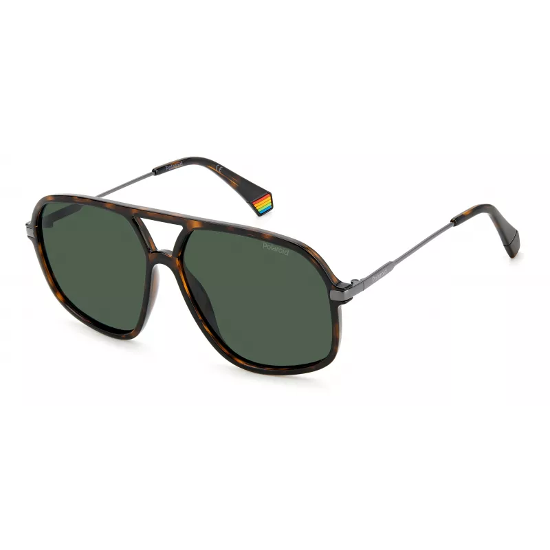 Polaroid PLD6182/S Unisex akiniai nuo saulės - Havana vėžlio kiauto spalvos rėmelis, rudi poliarizuoti lęšiai, 59 mm