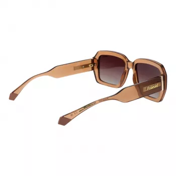 POLAROID PLD6223SX5409 Unisex stačiakampiai akiniai nuo saulės - juodas rėmelis, pilki poliarizuoti lęšiai, 54 mm