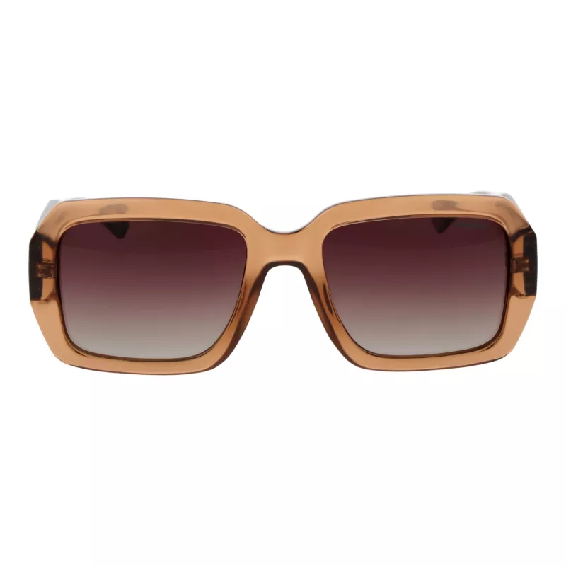 POLAROID PLD6223SX5409 Unisex stačiakampiai akiniai nuo saulės - juodas rėmelis, pilki poliarizuoti lęšiai, 54 mm