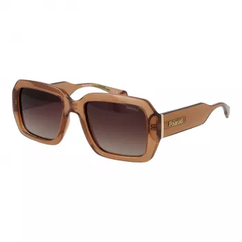 POLAROID PLD6223SX5409 Unisex stačiakampiai akiniai nuo saulės - juodas rėmelis, pilki poliarizuoti lęšiai, 54 mm