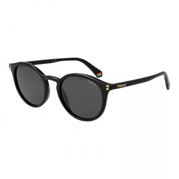 POLAROID PLD6233S51807 Unisex Square Sunglasses - Black Frame Grey Polarized Lens 51mm