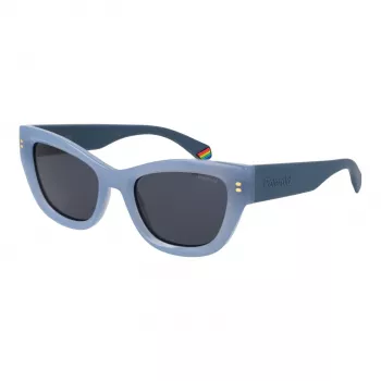 Polaroid PLD6237SX52MV Moteriški akiniai nuo saulės – juodas rėmelis, pilki poliarizuoti lęšiai, 52 mm