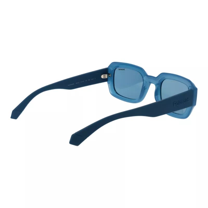 Polaroid PLD6239SX51MV Unisex stačiakampiai akiniai nuo saulės - juodas rėmelis, pilki lęšiai 51mm