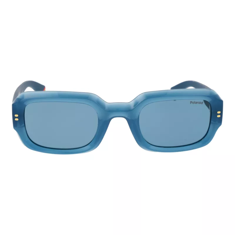Polaroid PLD6239SX51MV Unisex stačiakampiai akiniai nuo saulės - juodas rėmelis, pilki lęšiai 51mm
