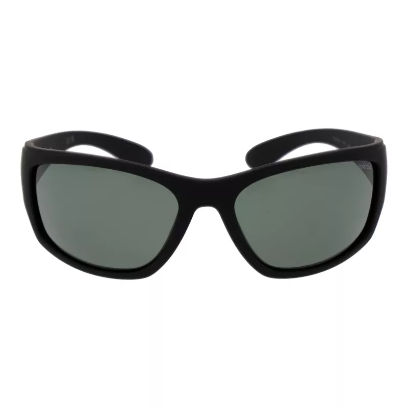 Polaroid PLD7005S63YYV Unisex stačiakampiai akiniai nuo saulės - juodas rėmelis, pilki lęšiai 63 mm