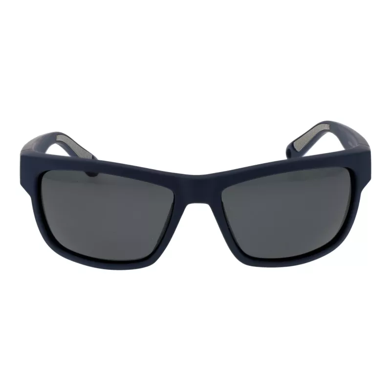 Polaroid PLD7031S59FLL Vyriški stačiakampiai akiniai nuo saulės - Matinio juodo rėmelio, pilki poliarizuoti lęšiai, 59 mm
