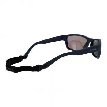 Polaroid PLD7037S60PJP Unisex stačiakampiai akiniai nuo saulės - juodas rėmelis, pilki lęšiai 60mm
