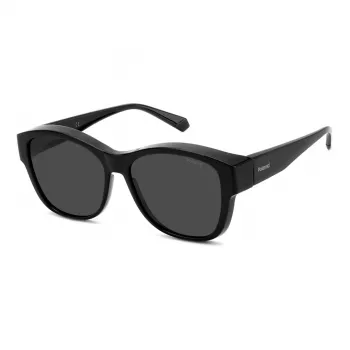 Polaroid PLD9019S08A Unisex akiniai - juodas rėmelis, pilki poliarizuoti lęšiai