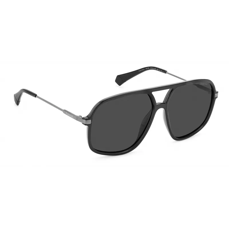 POLAROID Unisex PLD6182SKB7M9 Stačiakampiai Akiniai nuo Saulės Juodi/Pilki 59mm