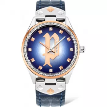 POLICE Masterpiece Women's Quartz Watch PL16029MSTR03 36mm Blue Dial Silver Stainless Steel Mesh