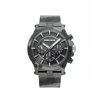 POLICE Vyriškas laikrodis Adder R1453321003 47mm kvarcinis analoginis juodu ciferblatu, odinis
