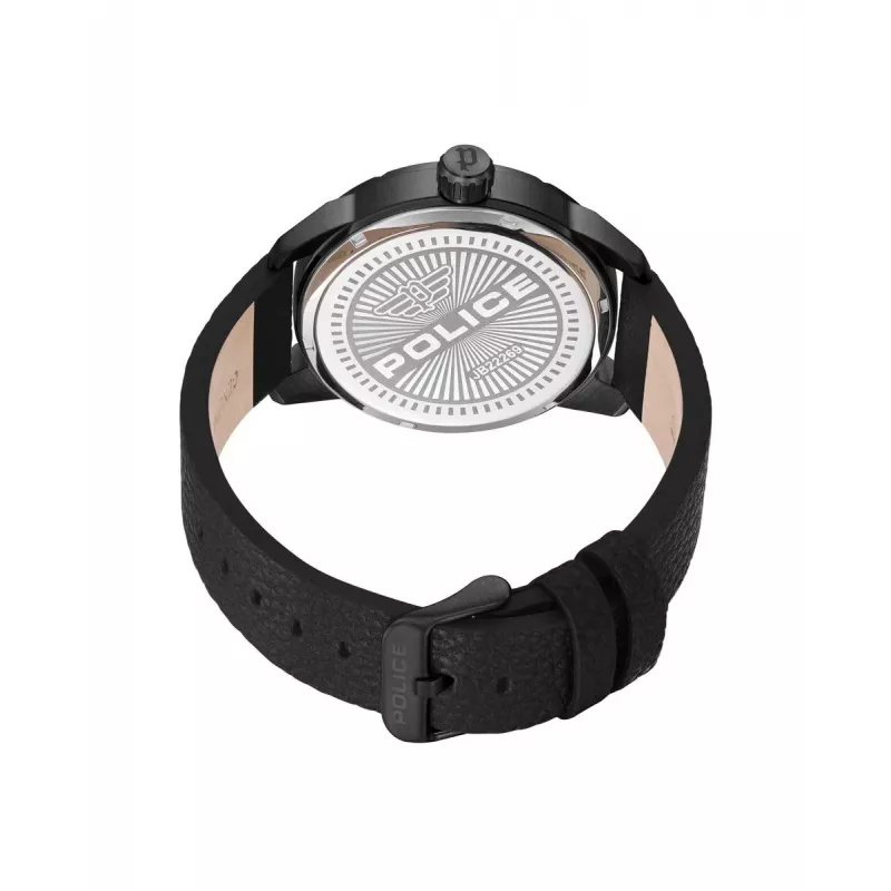 Police Men's Blaze Quartz Analog Watch PEWJB2226901 45mm Black Stainless Steel and Leather