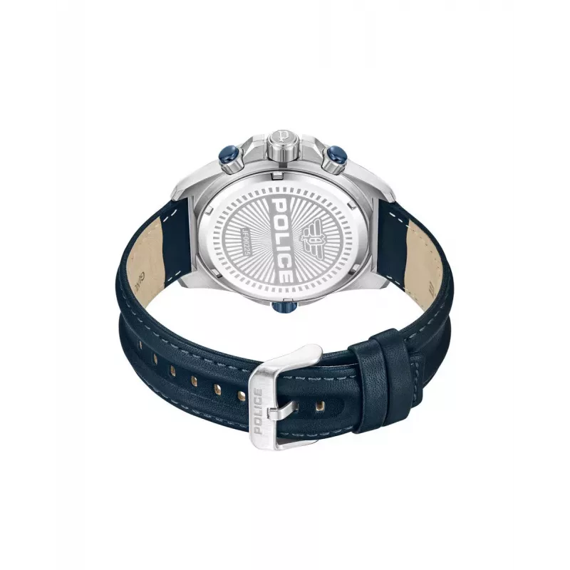 POLICE vyriškas PEWJF0022503 kvarcinis analoginis laikrodis 46mm nerūdijančio plieno juodas odinis dirželis