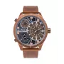 POLICE vyriškas laikrodis PL15662XSQR1 Chronografas kvarcinis, 52mm nerūdijančio plieno korpusas, juodas ciferblatas ir odinis dirželis