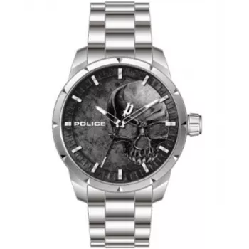 POLICE vyriškas PL15715JS-78M chronografo kvarcinis laikrodis, 46 mm, ginklų metalo spalvos ciferblatas, plieninė tinklelio apyrankė