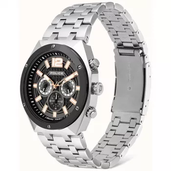 POLICE Vyriškas kvarcinis analoginis laikrodis P15995JSTU61M 46mm Nerūdijantis plienas Gunmetal pilka