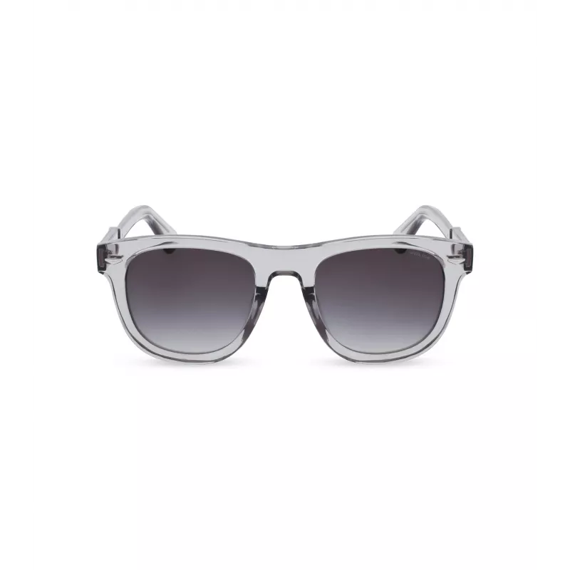 POLICE Vyriški stačiakampiai akiniai nuo saulės SPLL87M5203GU Havana acetatinis rėmas, žali polikarbonatiniai lęšiai, 52 mm