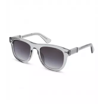 POLICE Vyriški stačiakampiai akiniai nuo saulės SPLL87M5203GU Havana acetatinis rėmas, žali polikarbonatiniai lęšiai, 52 mm