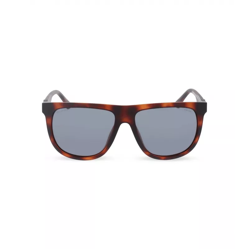 POLICE vyriški stačiakampiai poliarizuoti akiniai nuo saulės SPLN33V59878P - Havana acetato rėmelis, rudi lęšiai, 59 mm