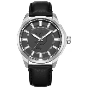 POLICE vyriškas laikrodis PEWJA2204305 - 46mm juodas ciferblatas, kvarcinis, odinis dirželis