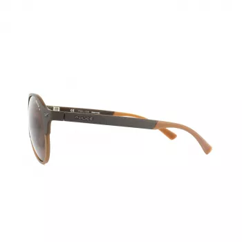 Police SPL1635594CP Unisex Rectangular Sunglasses Havana Acetate Frame Green Polarized Lens 55/19/140 mm
