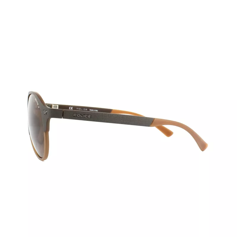 Police SPL1635594CP Unisex Rectangular Sunglasses Havana Acetate Frame Green Polarized Lens 55/19/140 mm