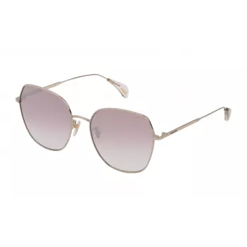 POLICE SPL93357SNCX Moteriški akiniai nuo saulės - Havana acetato rėmelis, rudi polikarbonatiniai lęšiai, 57 mm