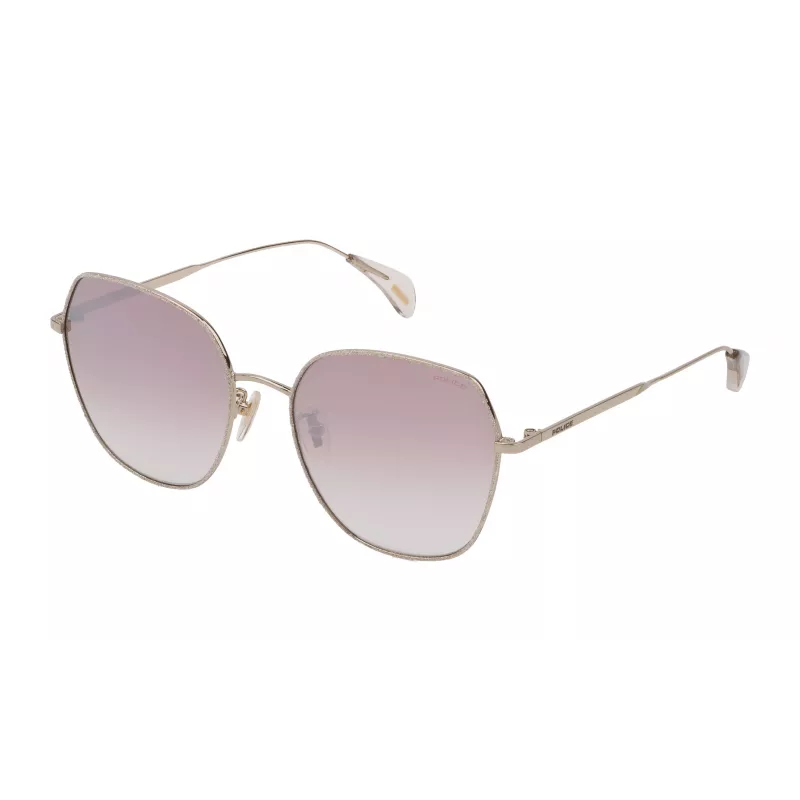 POLICE SPL93357SNCX Moteriški akiniai nuo saulės - Havana acetato rėmelis, rudi polikarbonatiniai lęšiai, 57 mm