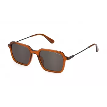 POLICE SPLL10-520W45 Vyriški akiniai nuo saulės Havana rėmelis pilki lęšiai 52mm