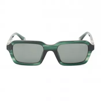 POLICE SPLL14-5309N6 Vyriški akiniai nuo saulės - Juodas acetatinis rėmelis, pilki polikarbonatiniai lęšiai, UV400 apsauga, 53 mm