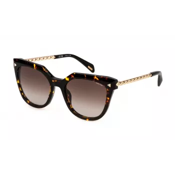 POLICE SPLN63-530779 Unisex akiniai - Juodas acetatinis rėmelis, pilki polikarbonatiniai lęšiai, UV400
